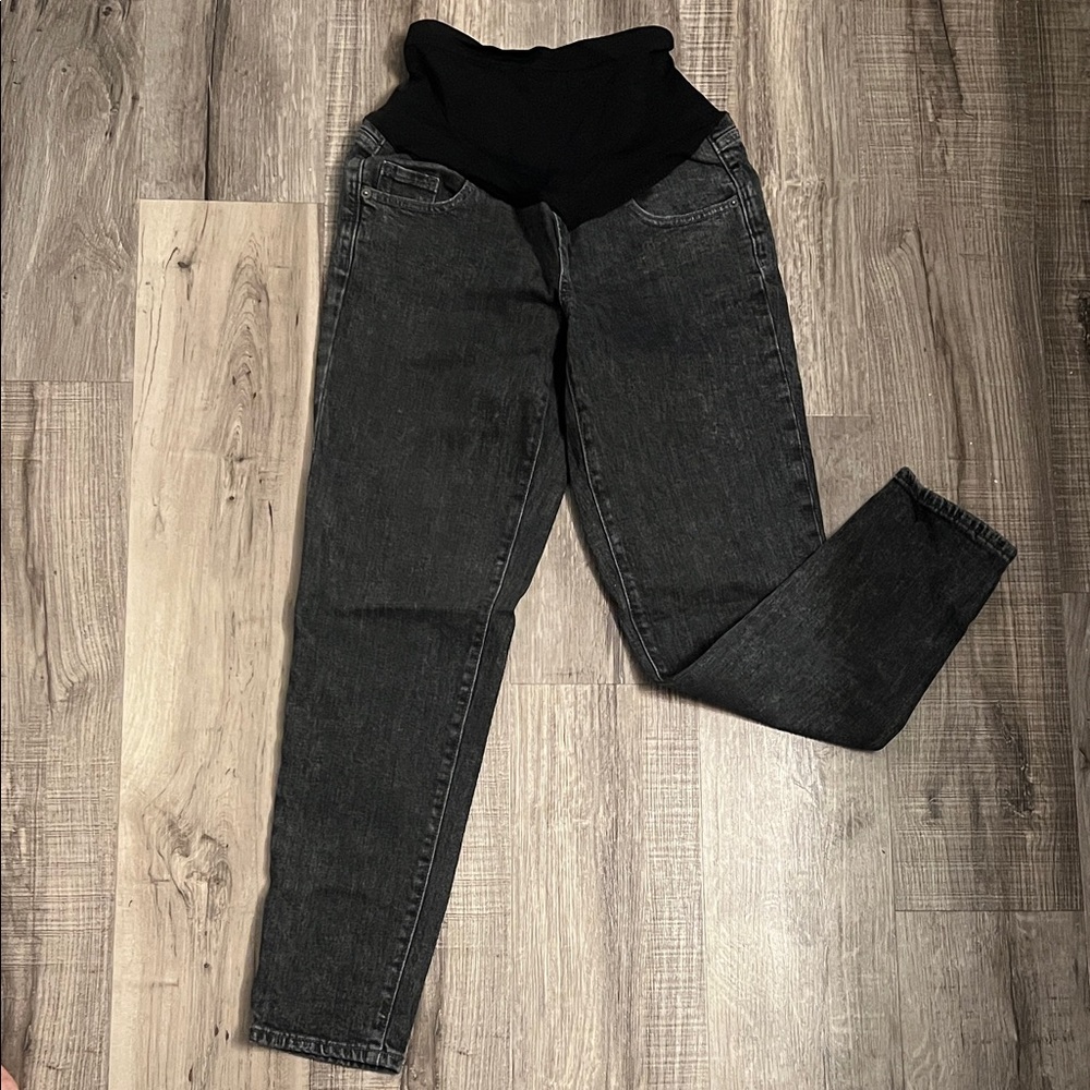 Old Navy Washed Black Straight Leg Maternity Jeans